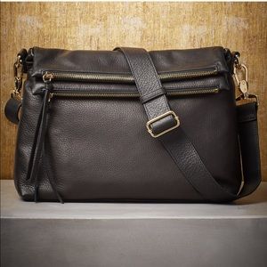 MARGOT NEW YORK Mickey Double Zip Hobo Black-Gold